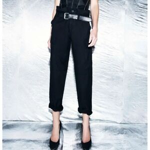 Rta Women Salinger‎ Pant Black Cargo Cotton Tapered Cinch Belt New Size Small